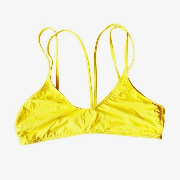 NEW VYB Women’s Size Large Yellow Crossback Bikini Top - Picture 3 of 5